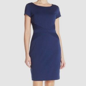 Ellen Tracy Pleat Ponte Sheath Dress